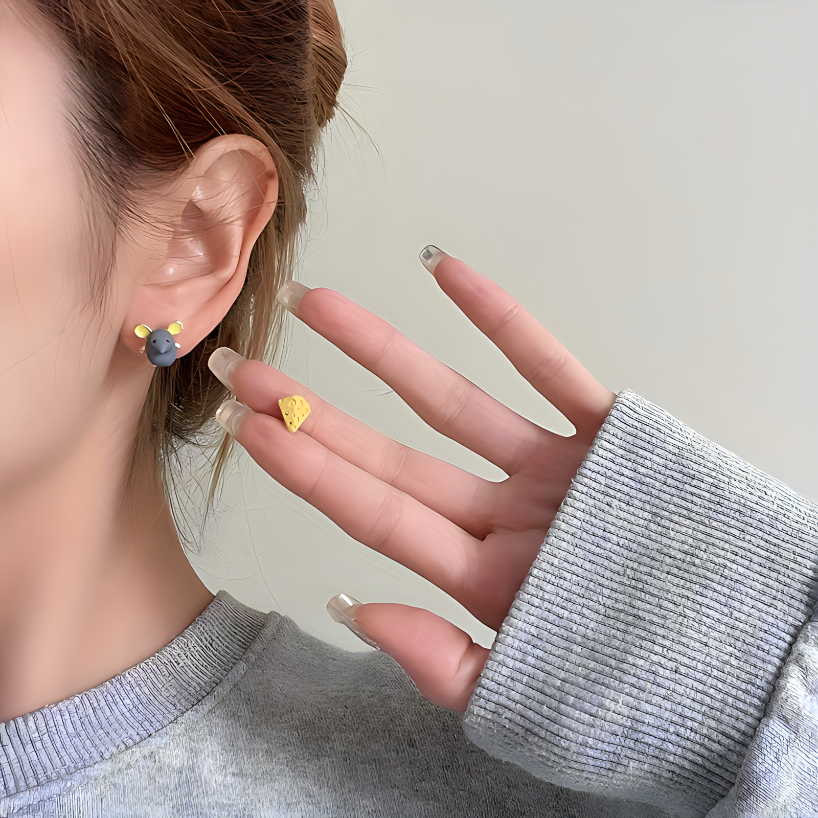 Aretes Ratón y Quesito