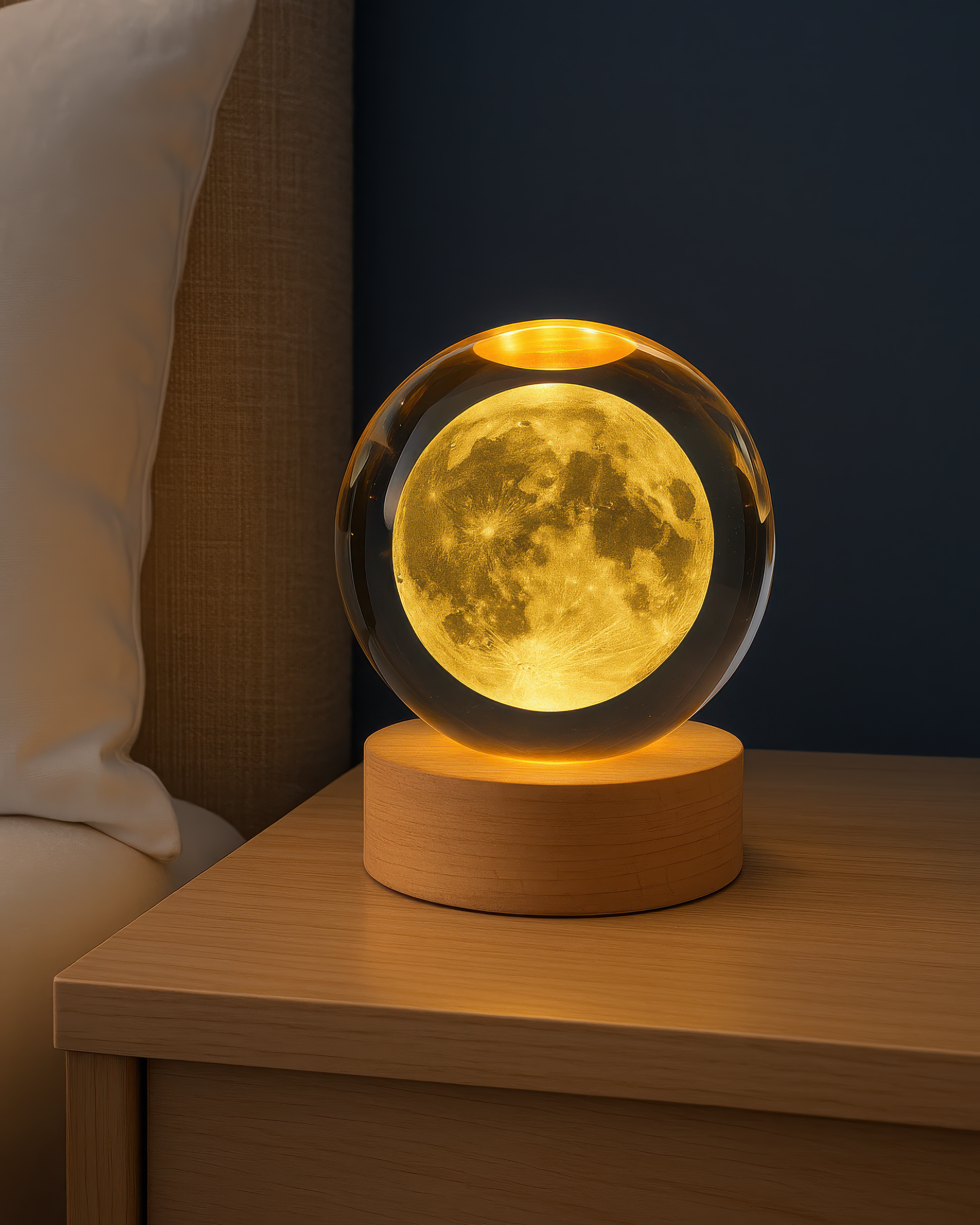 Lámparas Cósmicas de Cristal y Madera