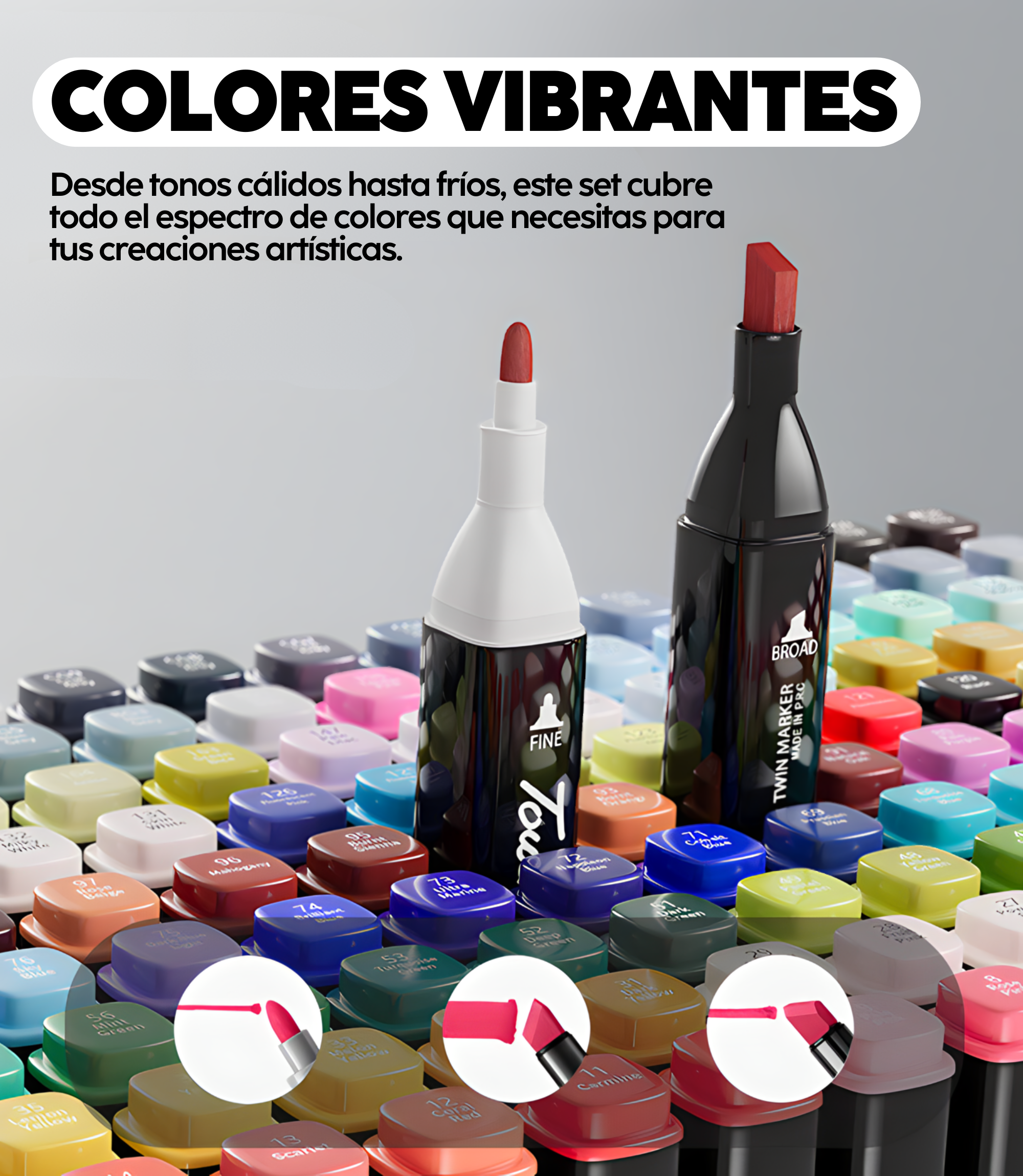 Set de 80 Marcadores Doble Punta
