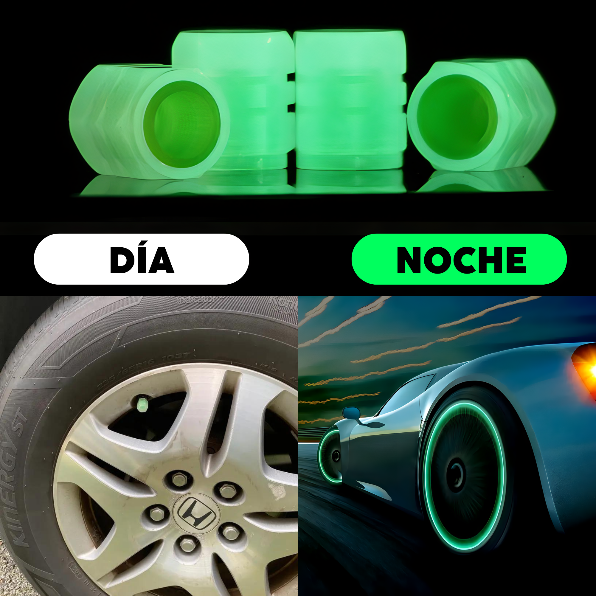 Válvulas Fosforescentes para Llantas