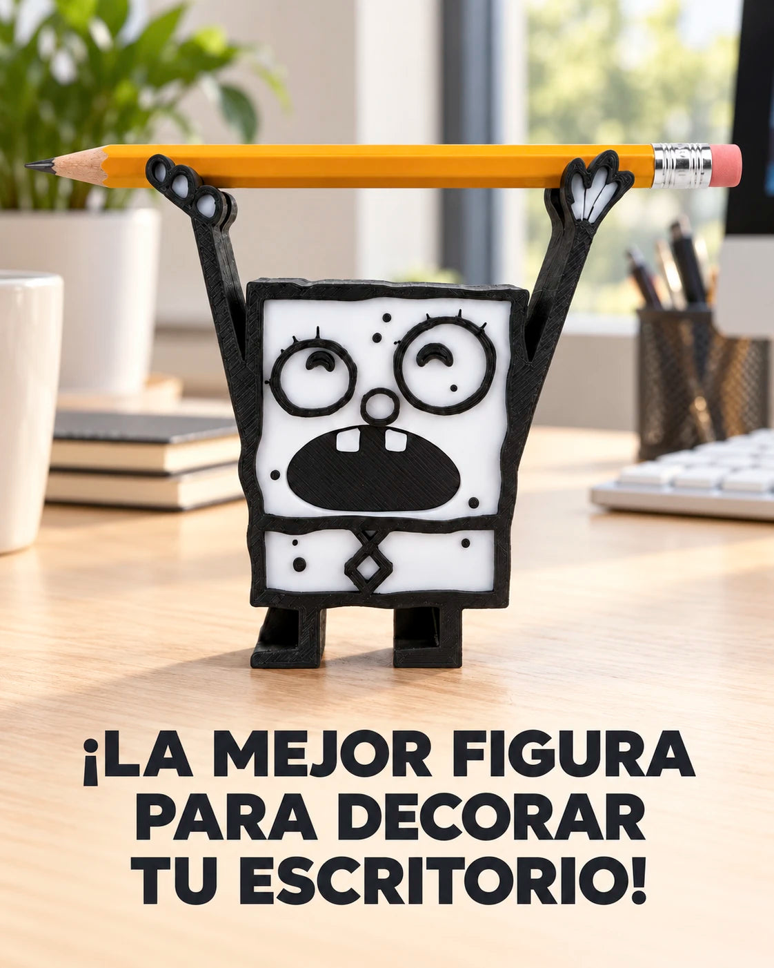 Figura Bob Esponja – Soporte para Lápiz y Lapicero
