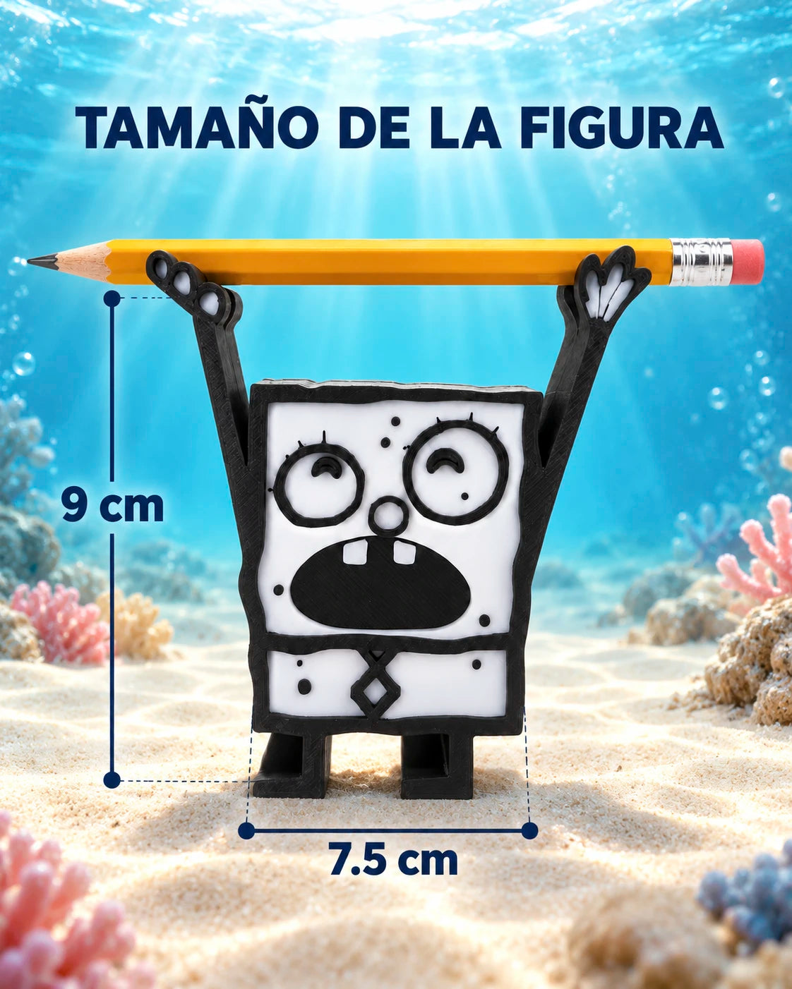 Figura Bob Esponja – Soporte para Lápiz y Lapicero